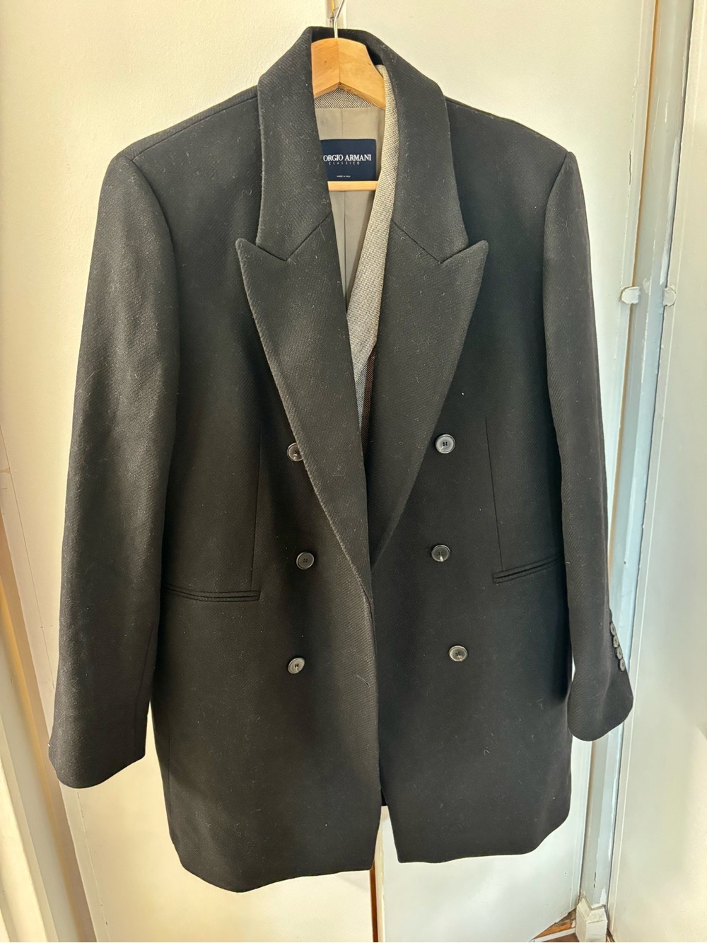 ZARA Black Double-Breasted Pea Coat